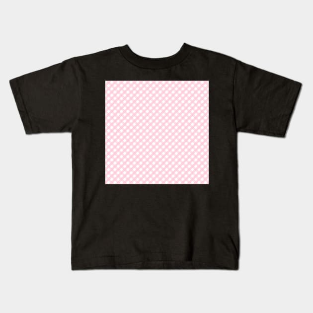 Seamless pink and white stripe pattern Kids T-Shirt by Oonamin